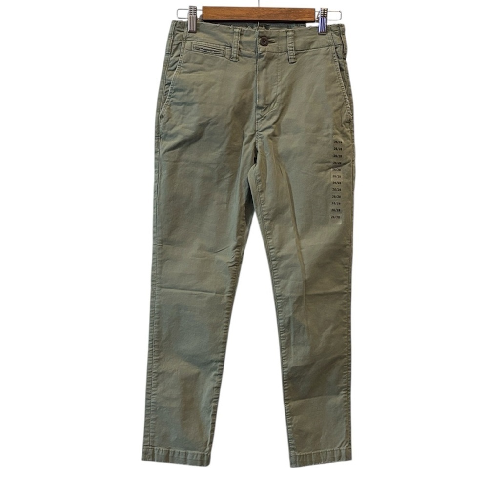 NWT American Eagle Green Slim Lived In Khakis Flex Pants Size 26 Ankle Crop